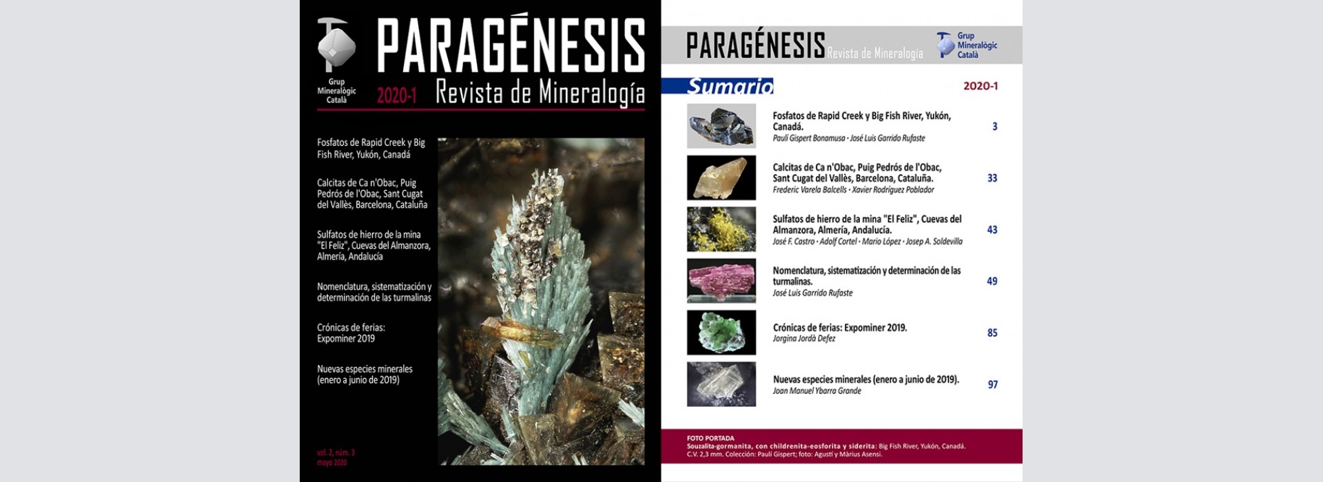 Nueva revista Mineralogistes de Catalunya 2020-1 y Paragénesis 2020-1